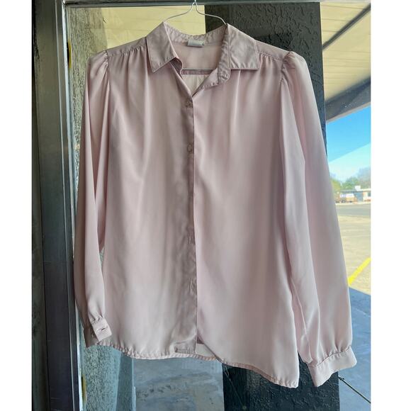 Vintage Dana Point soft pink button down top size 10 - Picture 1 of 5